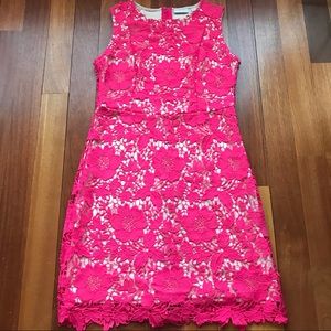 Pink, floral lace dress- size 10 NY & Co.
